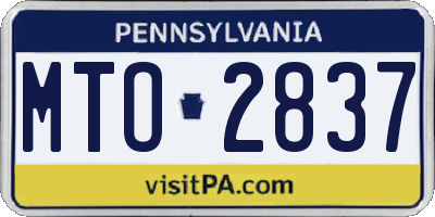 PA license plate MTO2837