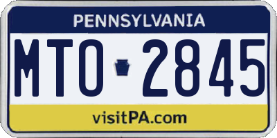 PA license plate MTO2845