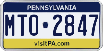 PA license plate MTO2847