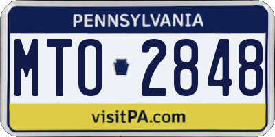 PA license plate MTO2848