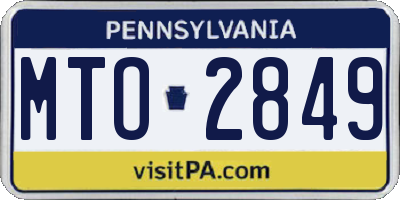 PA license plate MTO2849
