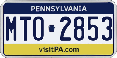 PA license plate MTO2853