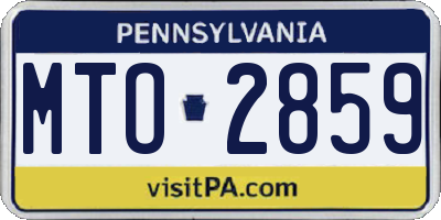 PA license plate MTO2859