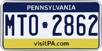 PA license plate MTO2862