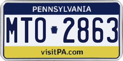 PA license plate MTO2863