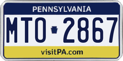 PA license plate MTO2867