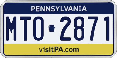 PA license plate MTO2871