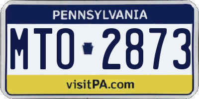 PA license plate MTO2873