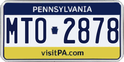 PA license plate MTO2878