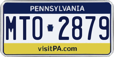 PA license plate MTO2879