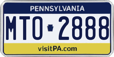 PA license plate MTO2888