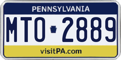 PA license plate MTO2889