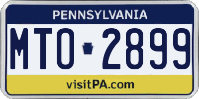 PA license plate MTO2899