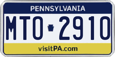 PA license plate MTO2910