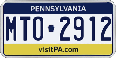 PA license plate MTO2912