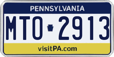 PA license plate MTO2913