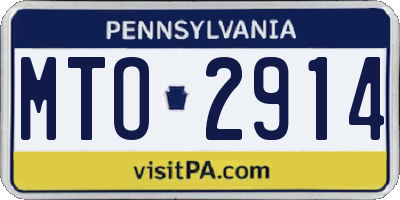 PA license plate MTO2914