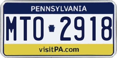 PA license plate MTO2918