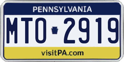 PA license plate MTO2919
