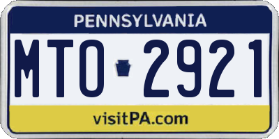 PA license plate MTO2921