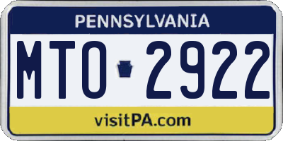 PA license plate MTO2922