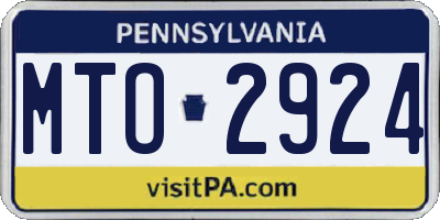 PA license plate MTO2924