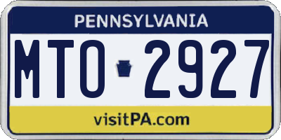 PA license plate MTO2927