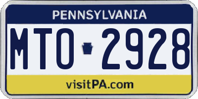 PA license plate MTO2928