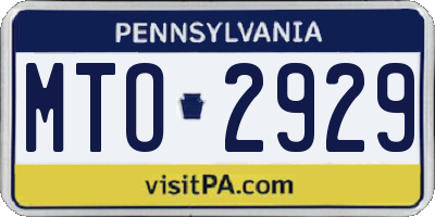 PA license plate MTO2929