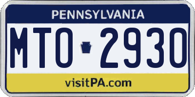 PA license plate MTO2930