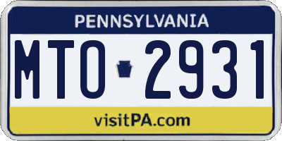 PA license plate MTO2931