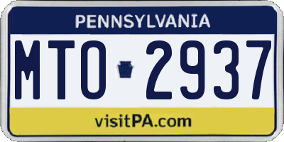 PA license plate MTO2937