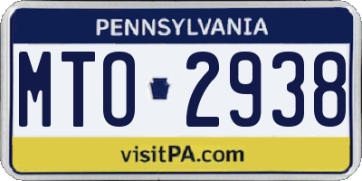 PA license plate MTO2938