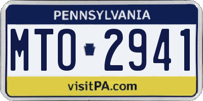 PA license plate MTO2941