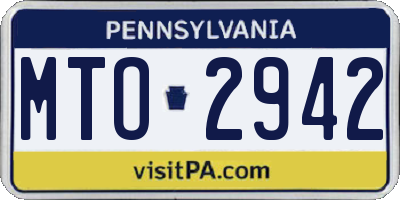 PA license plate MTO2942