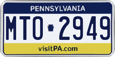PA license plate MTO2949