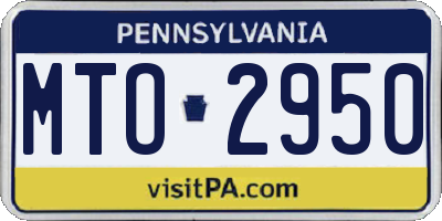 PA license plate MTO2950