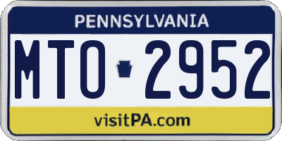 PA license plate MTO2952