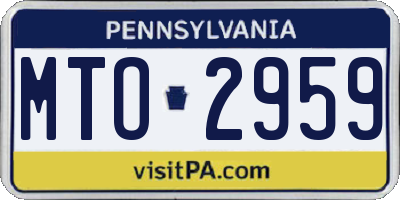 PA license plate MTO2959