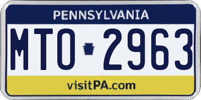 PA license plate MTO2963