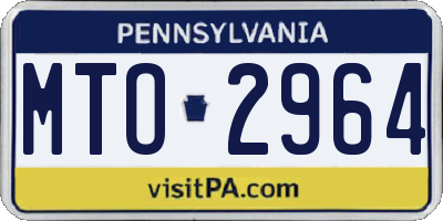 PA license plate MTO2964