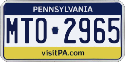 PA license plate MTO2965