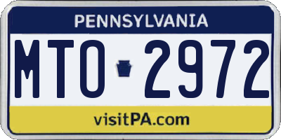 PA license plate MTO2972