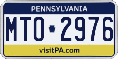 PA license plate MTO2976