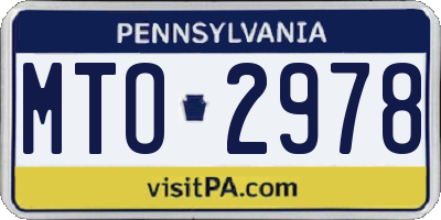 PA license plate MTO2978