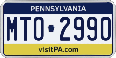 PA license plate MTO2990
