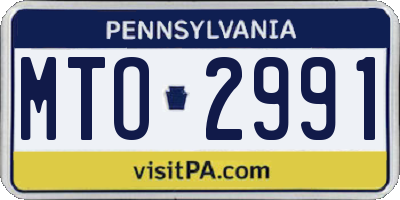 PA license plate MTO2991