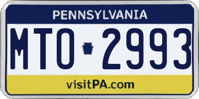 PA license plate MTO2993