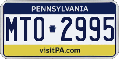 PA license plate MTO2995