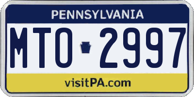 PA license plate MTO2997